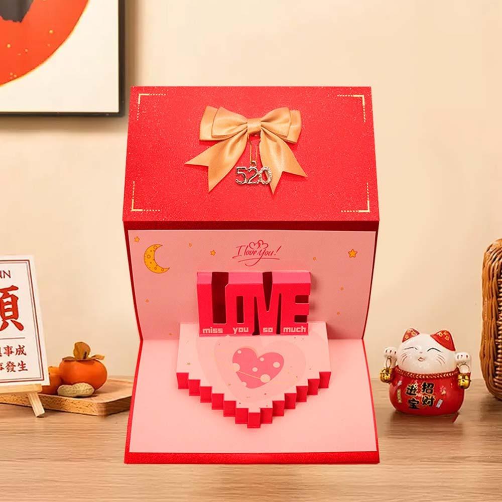 

6/10 Slots Cash Gift Bag Wish Lucky Cake Greeting Card Birthday Red Envelope Spring Festival 10 Cards Style B