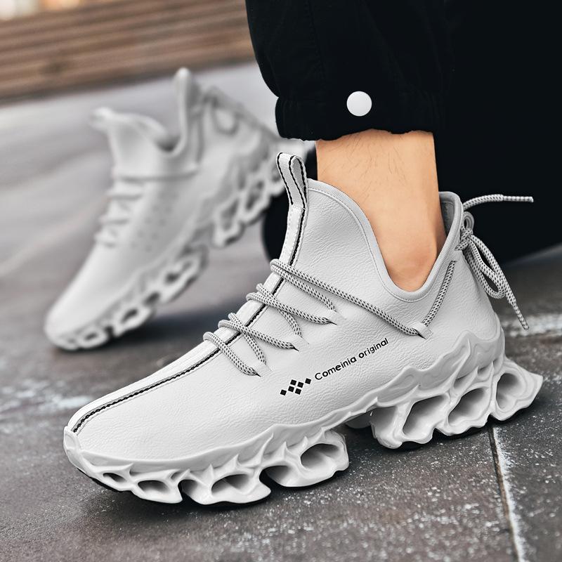 Dad shoes large size autumn blade casual sports shoes men's microfiber leather travel hiking platform shoes