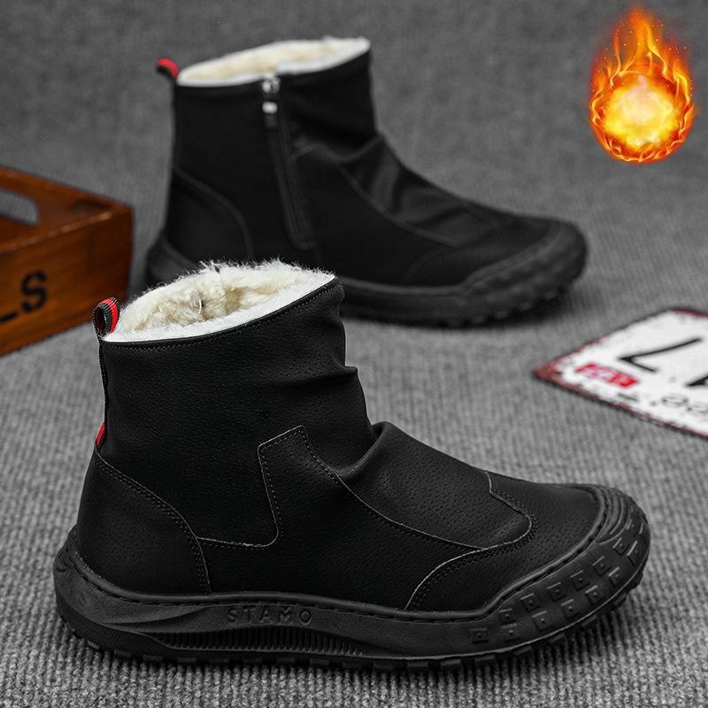 Winter Plus Velvet Men s Tooling Shoes Trend All-match Thick Warm Non-slip Cotton Shoes 39 2428₽