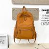 Lightweight schoolbag female solid color water-proof multi-pocket computer commuting backpack college student class travel backpack