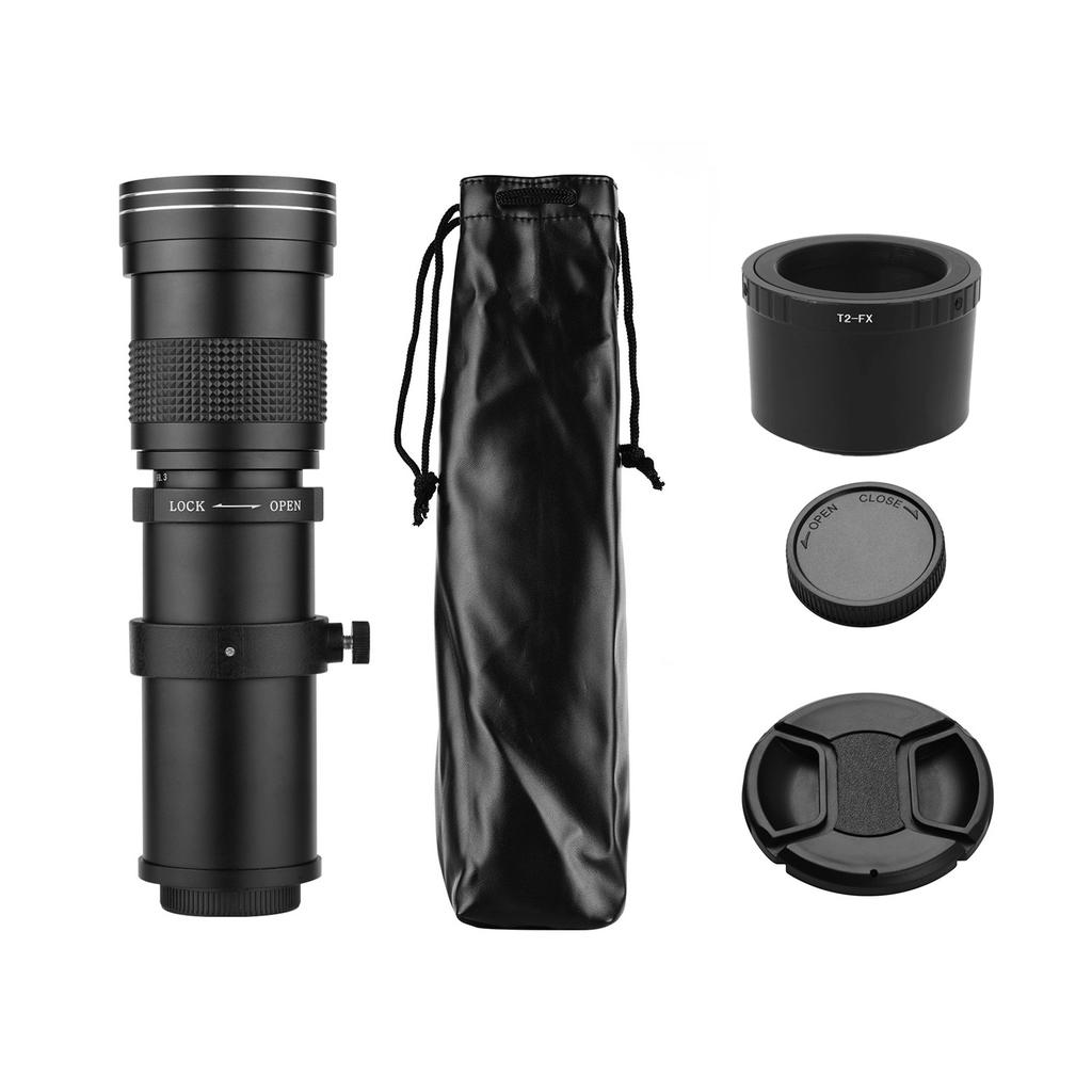 Camera MF Super Telephoto Zoom Lens F/8.3-16 420-800mm T2 Mount with FX-mount Adapter   1/4 Thrd Replacement for    X-Pro2 X-E2 X-E3 X-  X-