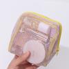 Portable Mesh Cosmetic Bag Dopamine Color Storage Makeup Case Women Mesh Toiletry Storage Pouch Organizer