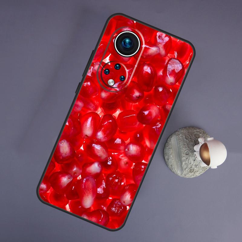 Food Fruit Red Pomegranate For Huawei Honor Magic 5 Lite 70 50 X8 X9 a P20 P30 P40 P50 P60 Pro P Smart Nova 9 5T Case