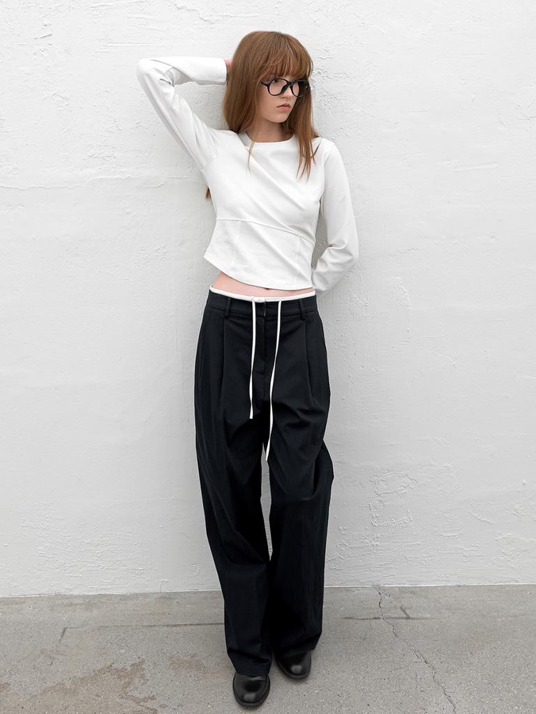 ATELIER NAIN Double Waist Two Tuck Pants (Pt-5759)