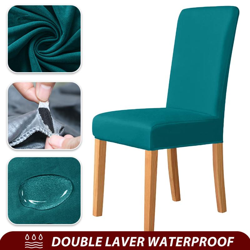 Elastic Waterproof Chair Cover Plain Spandex Dining Room Seat Covers Chair Protector For Restaurant Kitchen Banquet Seat Case