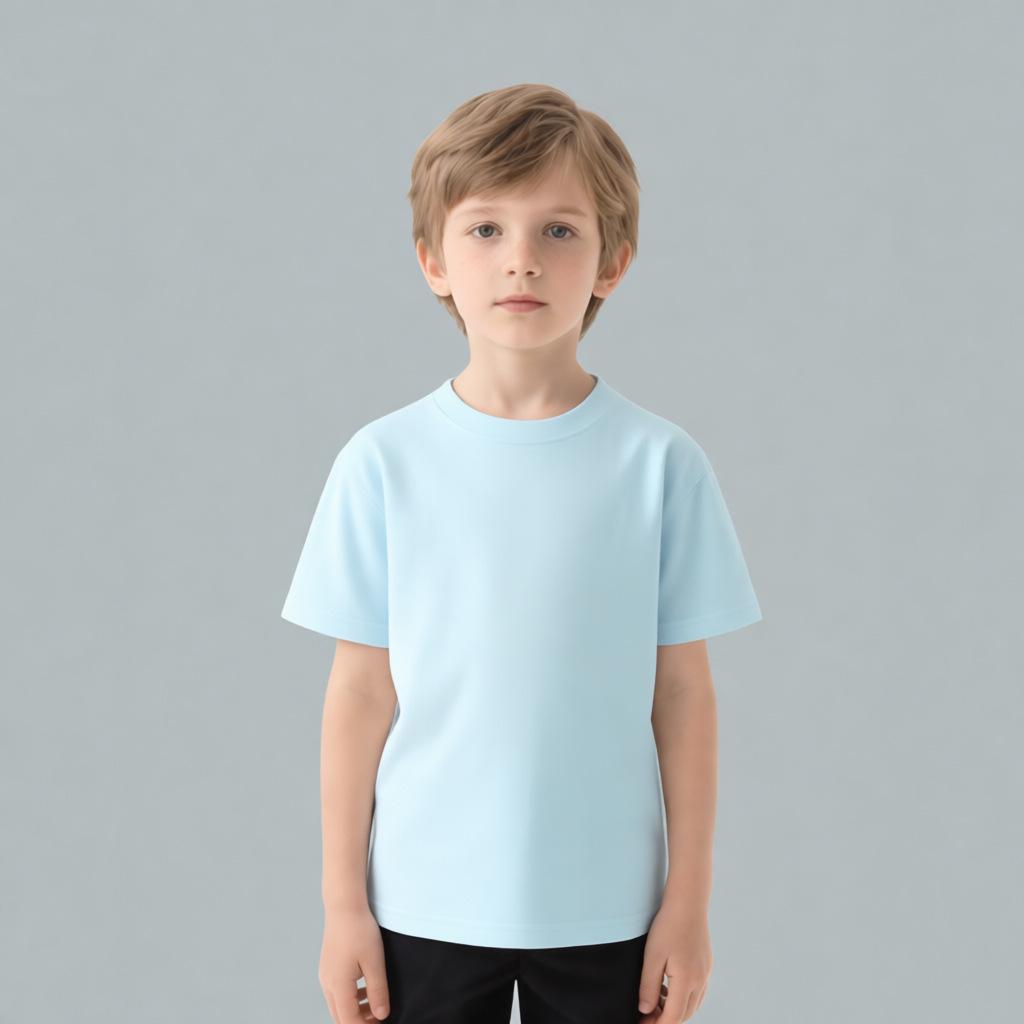 Children's Cotton Short-Sleeve Summer T-Shirt with Printed Design - Ideal for Activities and Class Uniforms