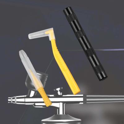 Conjunto de 3 mini escovas de limpeza de aerógrafo, ferramenta de reparo por spray