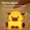 Cute Highland Cow Squishy Night Light W/ Dimmable Timer Cartoon Soft Animal Bedside Lamp Gift for Boys Girls Childs Table Decor