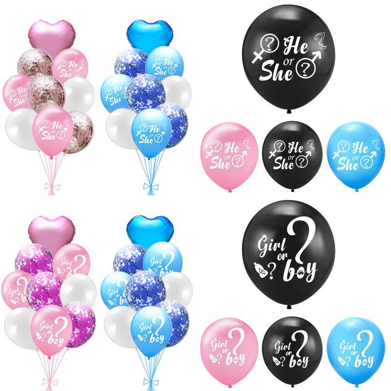 Vibrant Baby Gender Reveal Party Decoration Latex Sequin Balloons Set For Celebrations