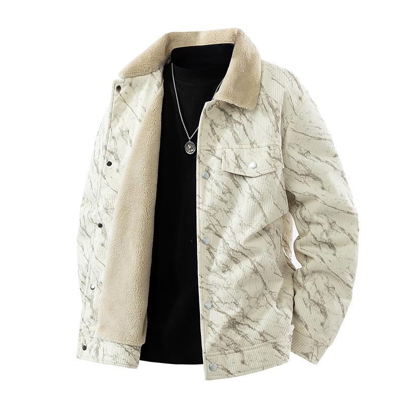 

Plush Jacket for Business Fashion Men s Casual Windproof Lapel Jacket, Slim Fit Clothes XL білий