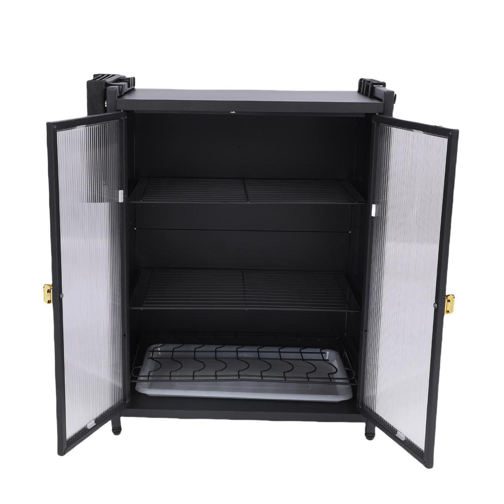 Kitchen Countertop Dish Storage Cabinet 3 Tier Dish Rack Space Saving Multifunctional Large Storage Shelf Organizer