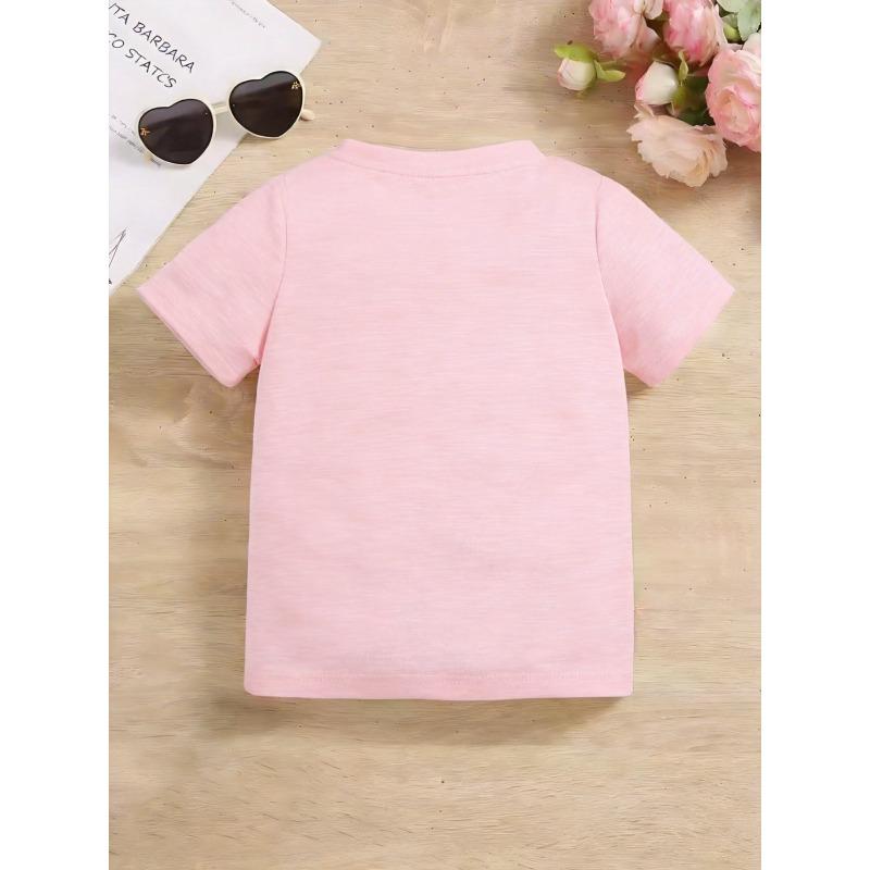 Mädchen Crew-Neck Kurzarm-T-Shirt mit Cartoon-Blauen Sternen & Schleifen-Print