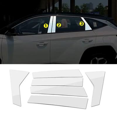 Für Hyundai Tucson NX4 Auto Außen Chromteil Umbau Fenster B C Säule Pailletten Dekor Zierleiste Edelstahl Aufkleber
