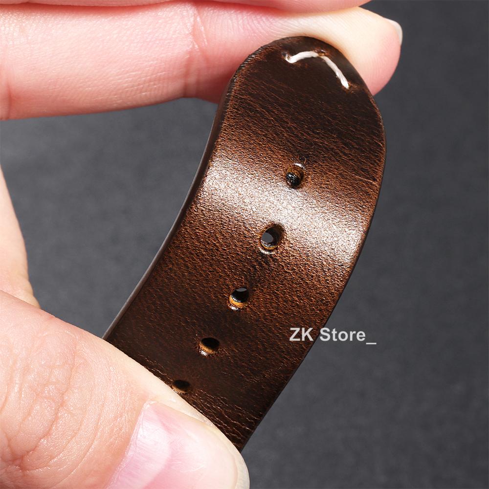 Vintage Oil Wax Genuine Leather Watch Strap 18mm 19mm 20mm 22mm Quick Release Watchbands for Samsung Galaxy Watch Band Bracelet