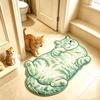 Cute Cartoon Lazy Cat-Shaped Rug Fun Creative Home Decor For Bedroom Beside Floor Mat Entrance Bathroom Washable Soft Carpet