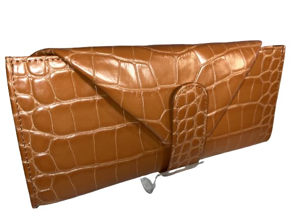 

Long wallet made of Italian cowhide leather with crocodile embossing for women and men cowhide leather Garcon wallet purse unisex PS-TT42LW8 (orange