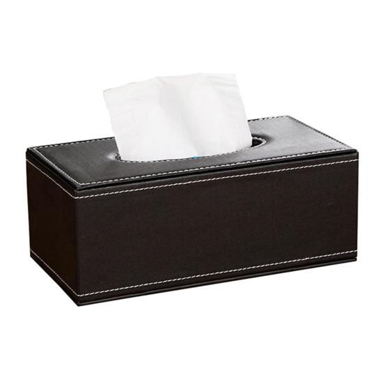 

Бытовая коробка для хранения салфеток из искусственной кожи, диспенсер для бумаги в отеле, ресторане Large чёрный