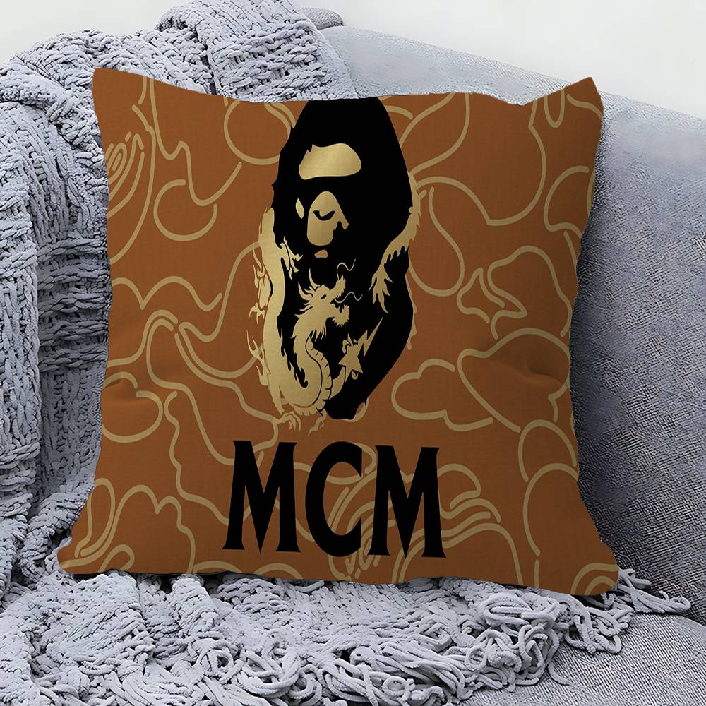 

Fashion M-MCM Logo Pillow Cover Design cushion Cover decor Holiday Decorati 50x50 cm