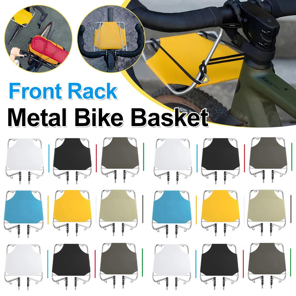 Bicycle Rack Luggage Shelf Metal Bike Basket Carrier Folding Bike Front Bag Cycling Cargo Rack for MTB Road Bicycle Accessories
