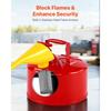 VEVOR Safety Gas Can, 9.5 L Type I Red Safety Can for Gasoline with Stainless Steel Flame Arrester, Self-Closing Lid, and PE Funnel