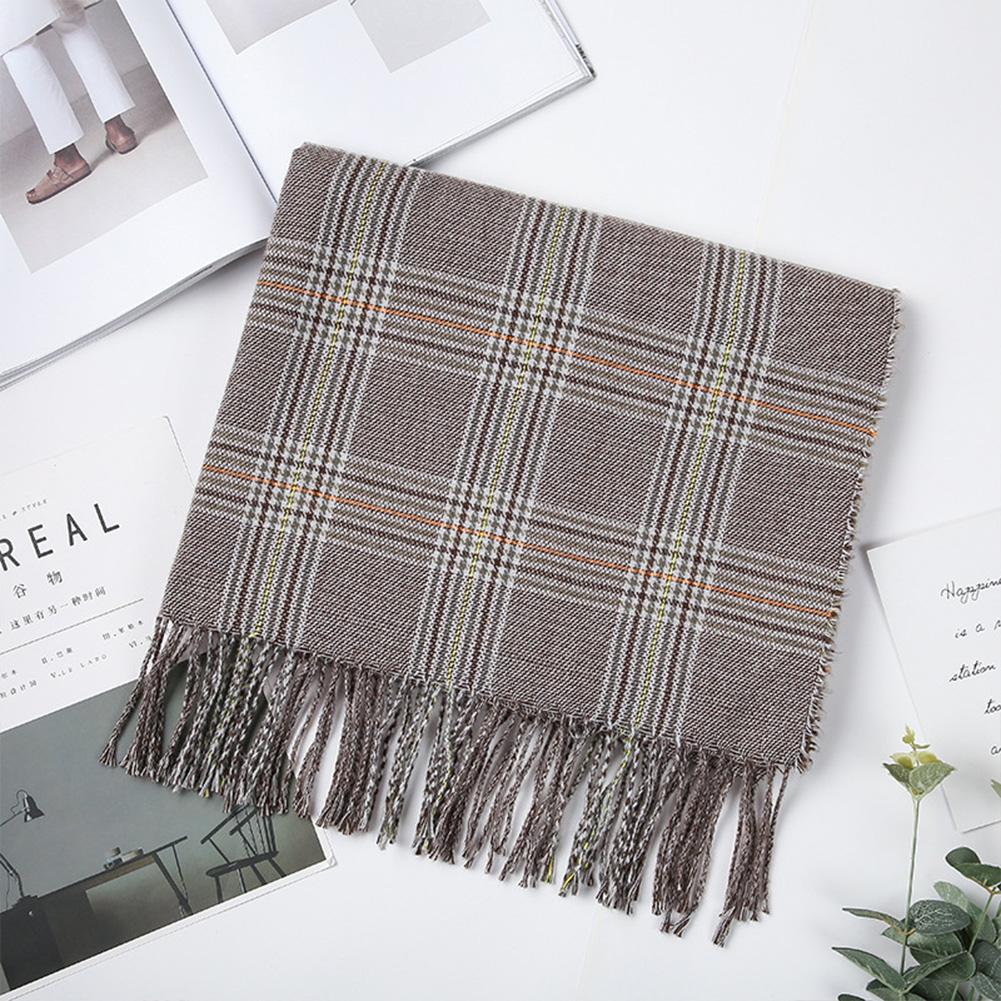 Autumn Winter Warm Scarf Fashion British Style Plaid Tassel Imitation Cashmere Shawl Cape