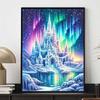 5D Dream Castle Rhinestone Painting Kit, DIY Round Gemstone Cross-stitch Crafts and Crafts, Decorative Home Wall Mural Ornaments