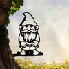 Stylish 1pc Metal Gnome Charming Sweet Garden Figurine Rustic Decor for Outdoor Home Garden a Fashionable Housewarming Present