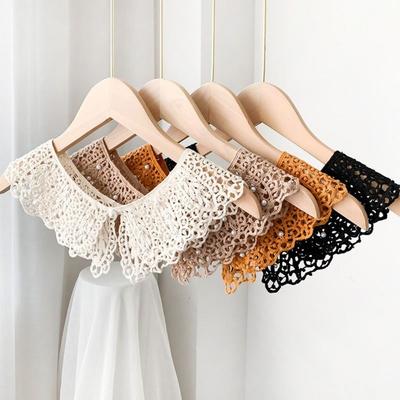 Fashion Accessory Floral Lace Fake Collar Shawl Design Ruffled Trim False Collar Lace Detail Detachable Collar Casual Wear