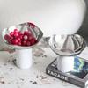 Light Luxury Marble Fruit Tray Decoration, Stainless Steel Tray, Irregular Metal Snack Tray Decoration in The Living Room