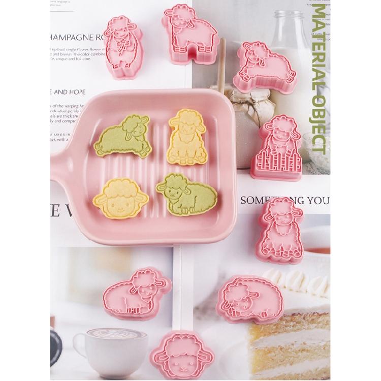 8 Pieces Cookie Cutters Sheep Shaped Biscuit Mold Kitchen Tools Plastic Material