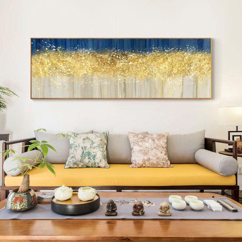 Moderní abstraktní umění Plakáty a grafiky Nástěnné malby na plátně Zlaté abstraktní nástěnné obrazy do obývacího pokoje Cuadros Decor