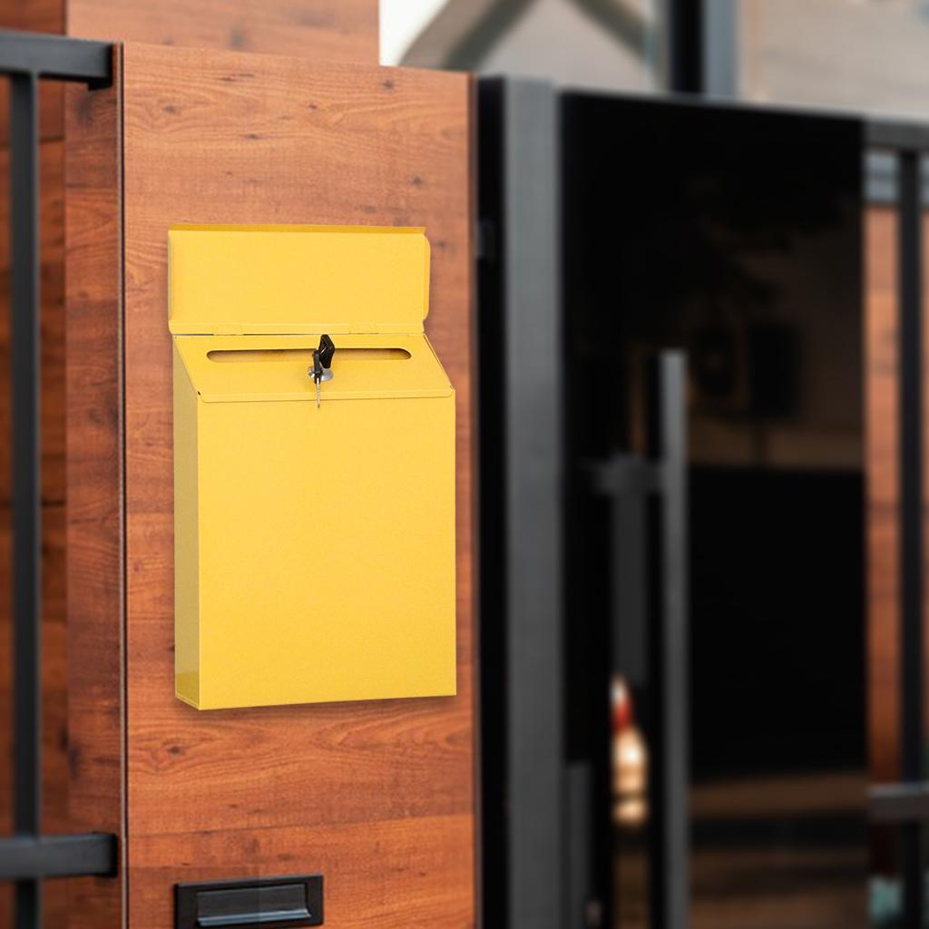 Vertical Mailbox Wall Mounted Deposit Suggestion Drop Box Secured Payments Key Paperwork Postbox Case Office Room Rural Decor