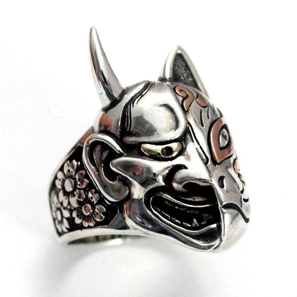 Fuchs Fuchsmaske Hannya Dämonenmaske Silber 925 Ring Orientalvibrations Oriental Vibrations (19)
