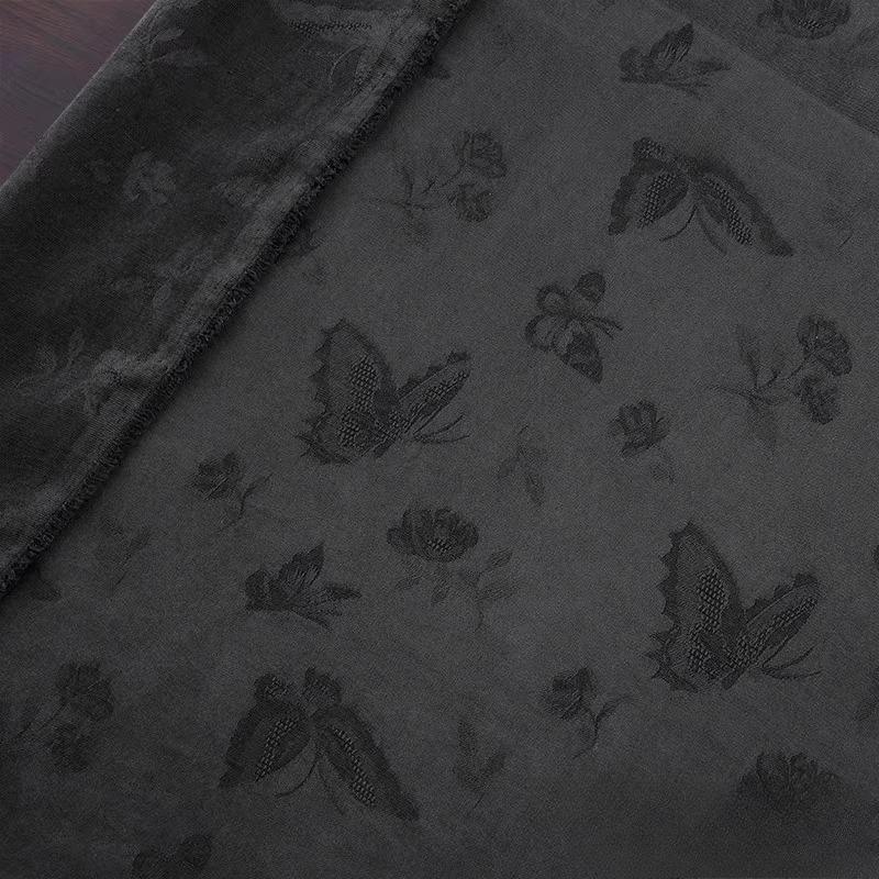 50x145cm Butterfly Jacquard Cotton Linen Fabric for Diy Sewing Dress Shirt Skirt Pants Clothing Vintage Summer Cloth