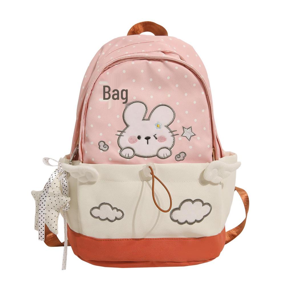 Japanese Cute Cartoon Rabbit Backpack for Girls with Large Capacity - Girly Commuting School Bag
