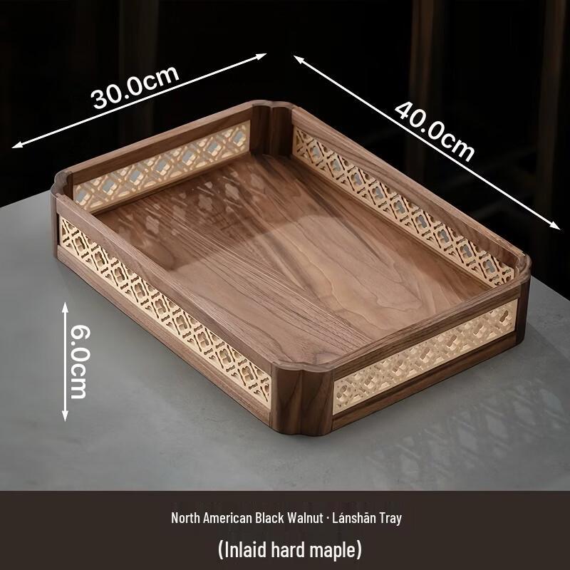 Black Walnut Wood Desktop Storage Tray