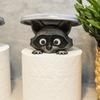 Cute Raccoon Toilet Paper Holder Top Quality Resin Bathroom Tissue Dispenser Animal Decor for Countertop Shelf & Bath