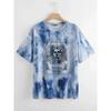Summer Round Neck 3D Tie-dye Print Top Fashionable Casual Short Sleeved Women's T-shirts