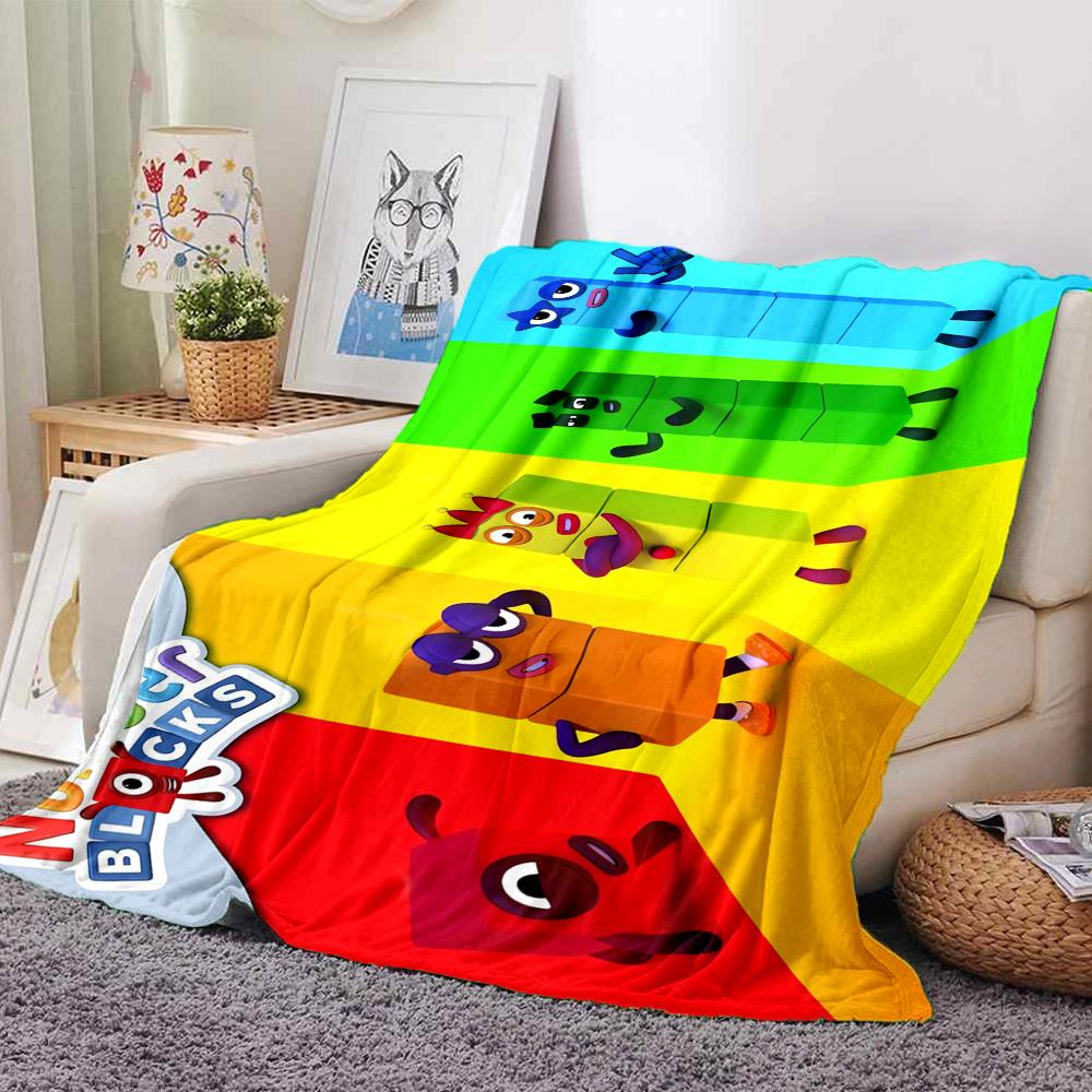 Numberblocks Theme Printed Blanket - Perfect for Couch, Bed, Travel & Outdoor Use | Machine Washable, Cozy & Durable.