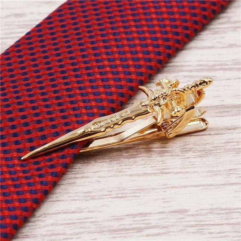 Knight Bull Head Sword Tie Clip Gold Color Silver Color High Quality Tie Clip Men Jewelry