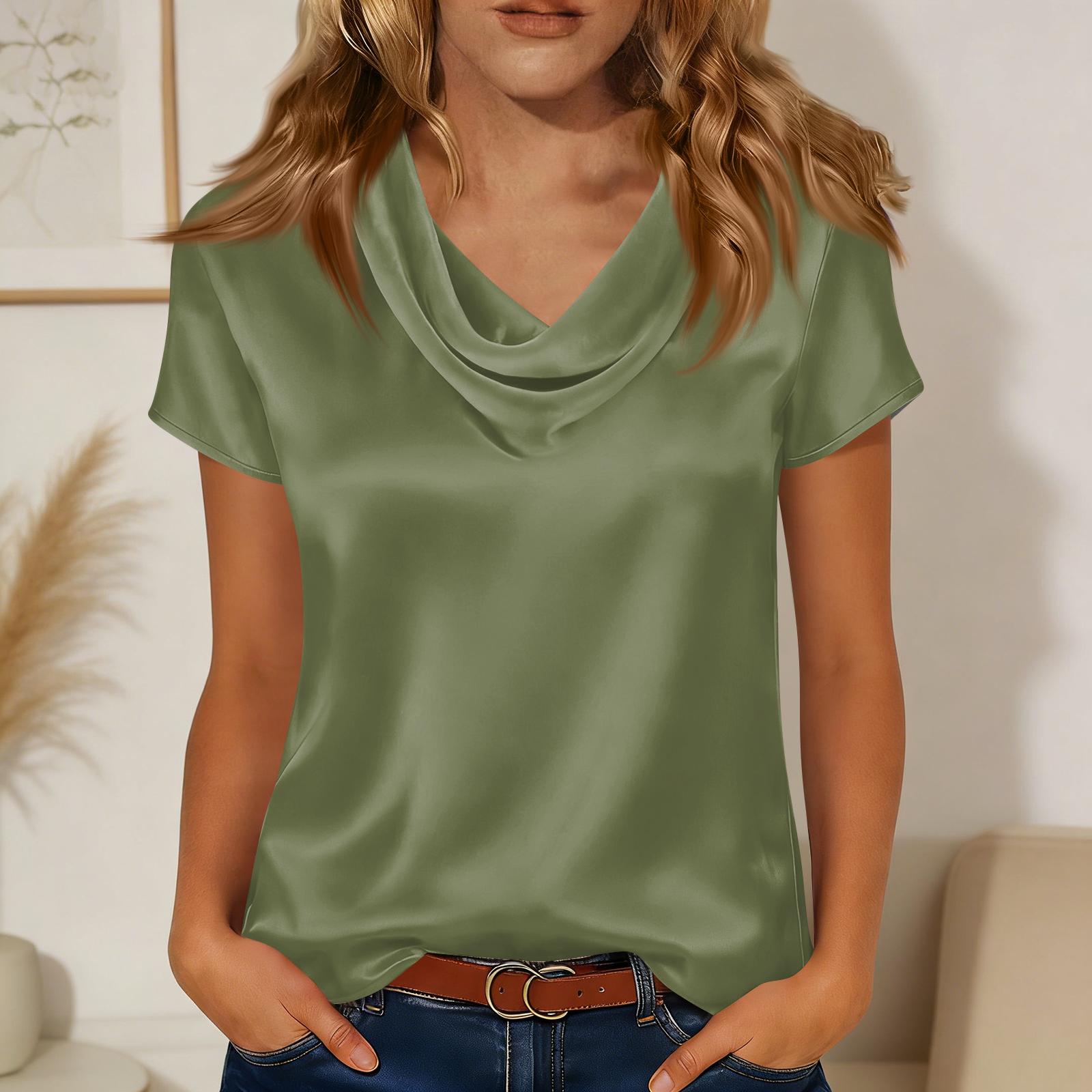 

Модная повседневная женская футболка с принтом, короткий рукав, топ L армия зеленый