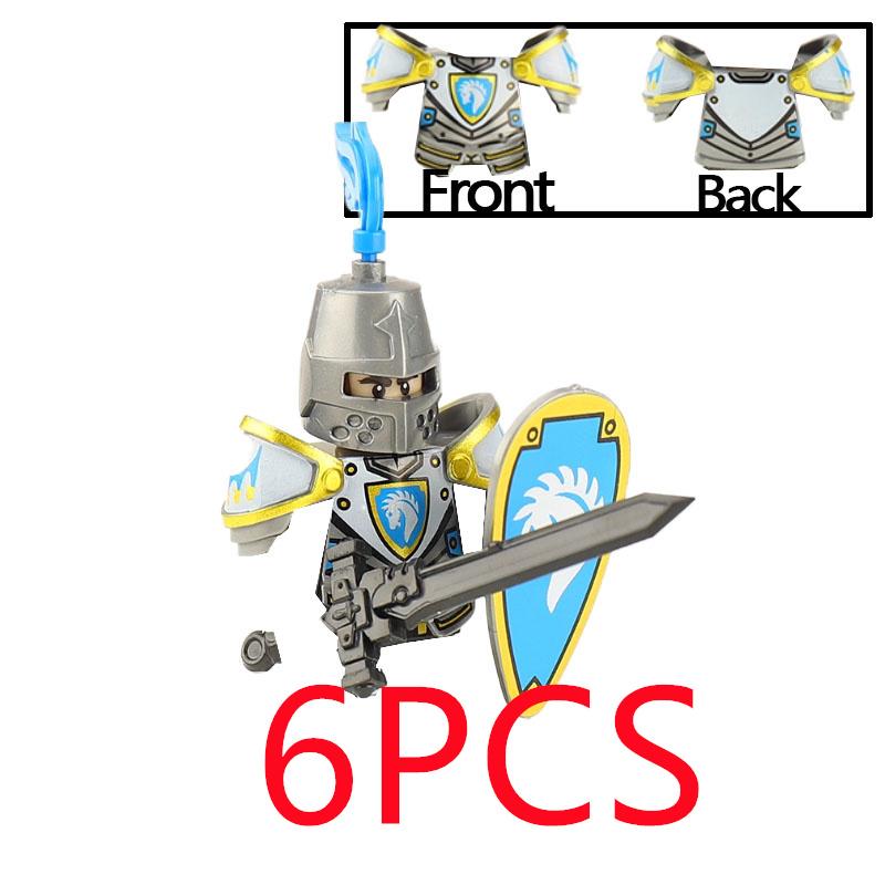 MOC Building Blocks Medieval Character Accessories Warhorses Militiamen Dragons Castles Knights Brick Gifts Toy Helmets Shields