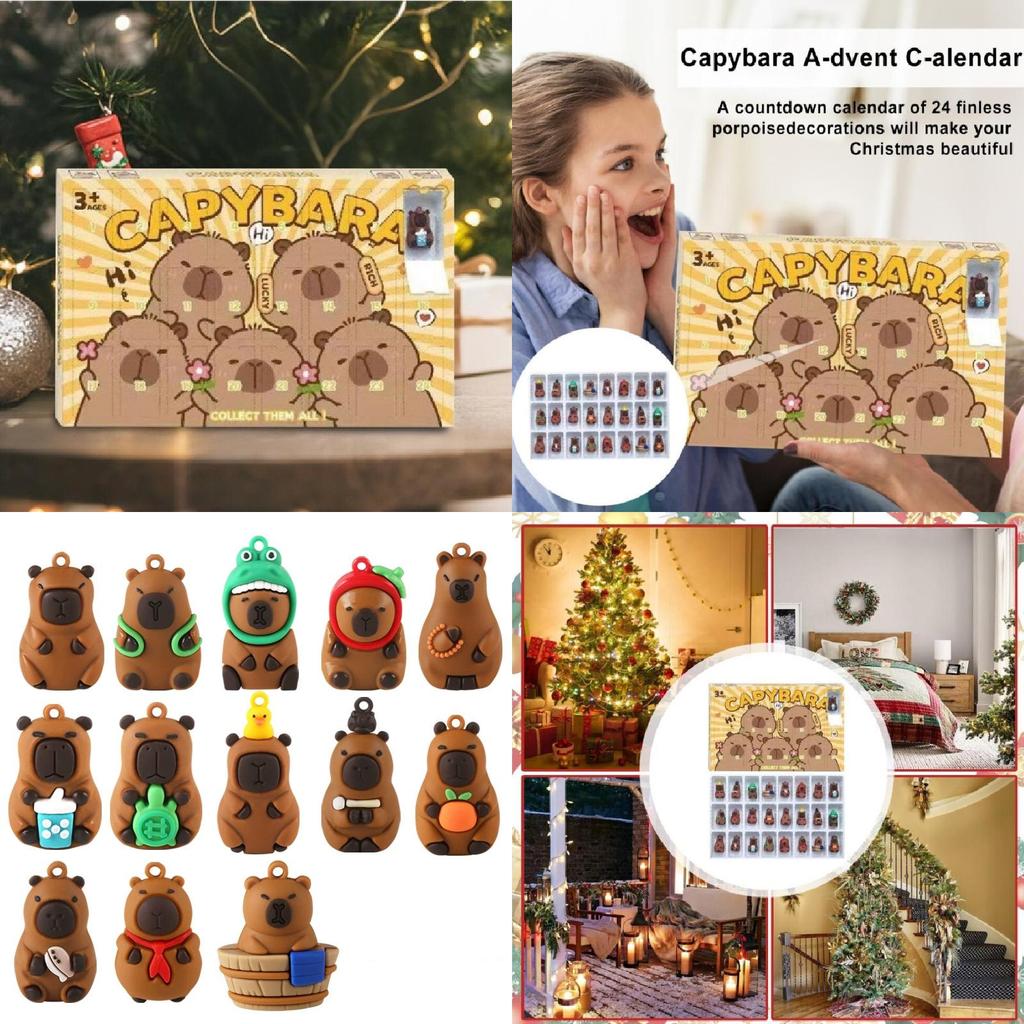 Capybara Decorative Pvc Figurine Collectible Blind Box Set For Home And Playroom Decor