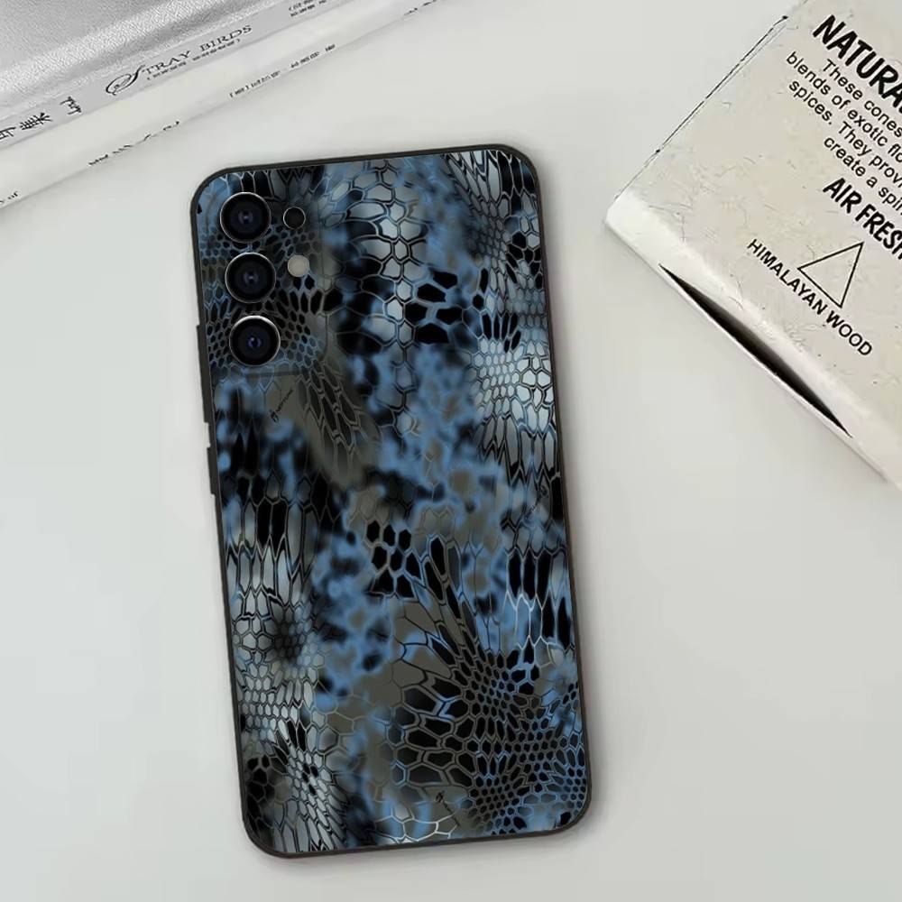 

Камуфляж под змеиную кожу Чехол для телефона Черный Силиконовый Мягкий Для Samsung S25,S24,S21,S22,S23,S30,Ultra,S20,Plus,Fe,Lite Samsung S24Plus