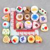 Bulk Stock Fast Shipping 100pcs/bag Wholesale Artistic Hand-painted 3d Miniature Cake Bread Dessert Food Resin Cabochon for Diy