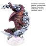 Fade Resistant Resin Ornament Dragon Skull Moon Figurine, Gothic Style Sculpture for Unique Dark Fantasy Gift Home Desktop Party Decor, Halloween