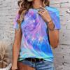 Fashion Women Retro Geometry and Leopard Pattern Patterns Print T Shirt Funny Casual O-neck Short Sleeves T-shirt Summer Female Tee Shirt