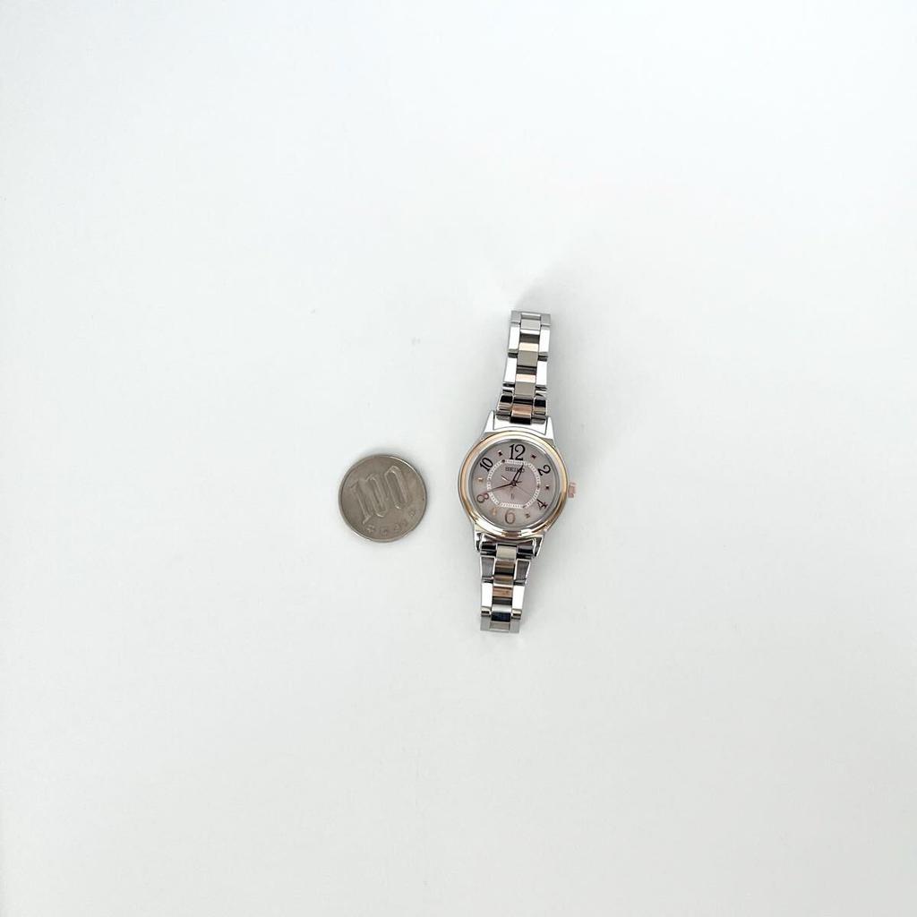 Polished Seiko Lukia Excellent Pink S2428 [Working Condition] Ladies' Watch, Radio-Controlled Solar, Condition, Dial, Gold