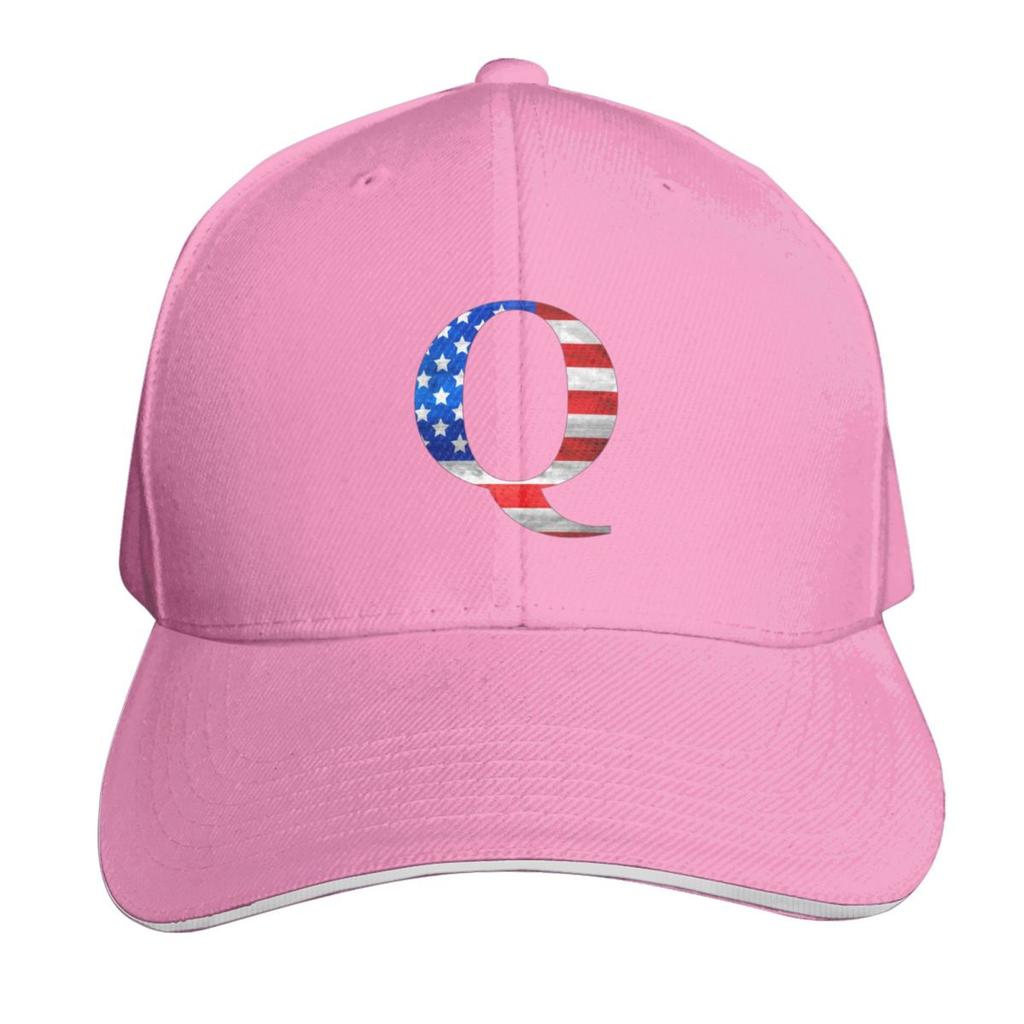 Us Usa America Flag Capital Letter Q Baseball Cap Contrast Two Tone Brim Snapback Flat Bill Strapback Dad Hat