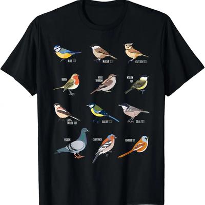 Bird Watching Robin Tits Housesparrow Pigeon T-Shirt